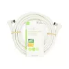 Nedis CSGL40120WT50 koax RF kábel, koax férfi (dugó), koax nő (aljzat), 120 dB, 75 Ohm, Négyszeresen árnyékolt, 5m
