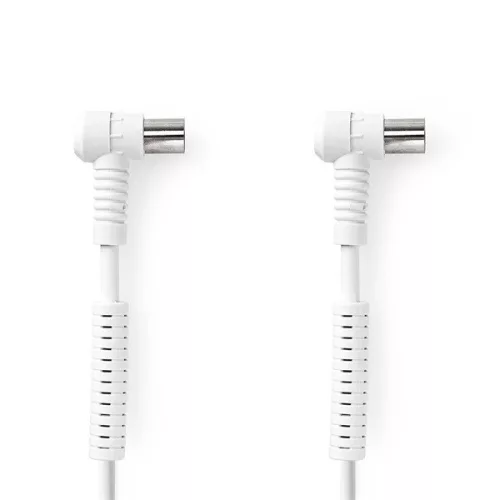 Nedis CSGL40120WT30 koax RF kábel, koax férfi (dugó), koax nő (aljzat), 120 dB, 75 Ohm, Négyszeresen árnyékolt, 3m