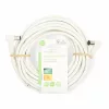 Nedis CSGL40120WT100 koax RF kábel, koax férfi (dugó), koax nő (aljzat), 120 dB, 75 Ohm, Négyszeresen árnyékolt, 10m