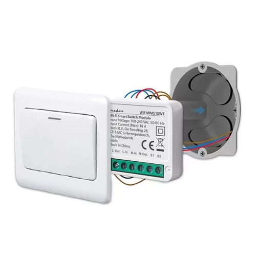 Nedis WIFIWMS10WT WIFI beépített kapcsoló modul, 3680 W, alkalmazás elérhető: Android™ / IOS