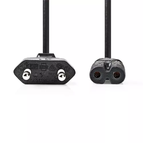 Nedis CEGL11040BK10 tápkábel IEC-320-C7, 2 x 0.75 mm, hossz 1m