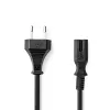 Nedis CEGL11040BK05 tápkábel IEC-320-C7, 2 x 0.75 mm, hossz 0,5m