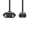 Nedis CEGL11040BK05 tápkábel IEC-320-C7, 2 x 0.75 mm, hossz 0,5m