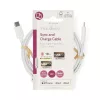 Nedis CCGL39650WT10 USB 2.0, USB-C - Apple Lightning 8-Pin kábel MFI engedélyes Apple chipkészlettel