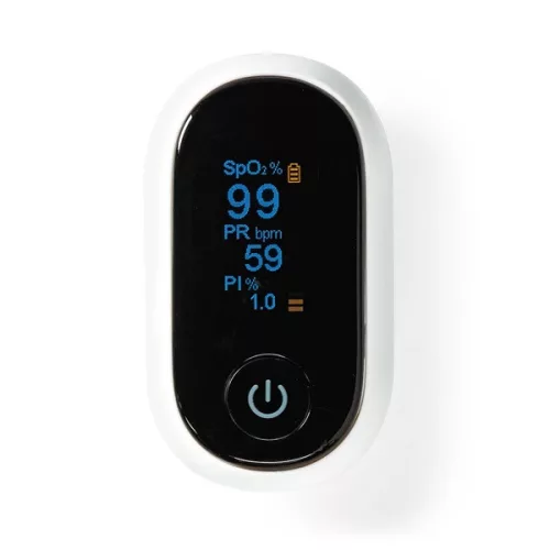 Nedis BTHOX10WT Bluetooth® okos pulzoximéter, vér oxigénszint (SpO2), pulzusszám (PR), perfúziós indexet (PI)