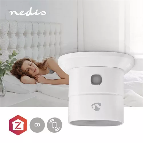 Nedis ZBDCO11WT Zigbee 3.0 szén-monoxid érzékelő, Szenzor élettartama: 10 év | EN 50291 | Android™ / IOS | Tesztgombbal