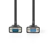 Nedis CCGL59100BK20, VGA toldó kábel, VGA dugó VGA anya Nikkelezett Maximális felbontás:1280x800,  2,00 m