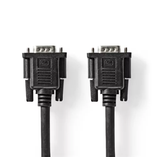 Nedis CCGL59100BK20, VGA toldó kábel, VGA dugó VGA anya Nikkelezett Maximális felbontás:1280x800,  2,00 m