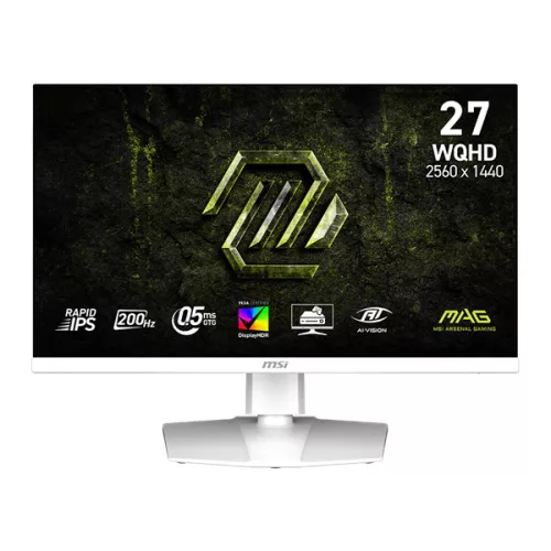 MSI Monitor GAMING MAG 274QRFW E20 Rapid IPS 27" WQHD 2560x1440, 1000:1 CR, 300cd/m2, 0,5ms, 200Hz, DP, 2x HDMI, White
