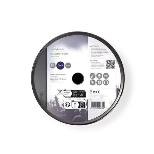 Nedis COTR15021GY100 DMX kábel, 110 Ohm, 20 x 0,12 mm, 100 m