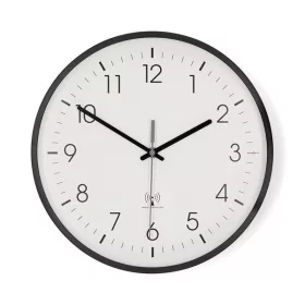   Nedis CLWA6226BK rádióvezérelt óra, 30 cm átmérő,  műanyag, csendes szerkezet