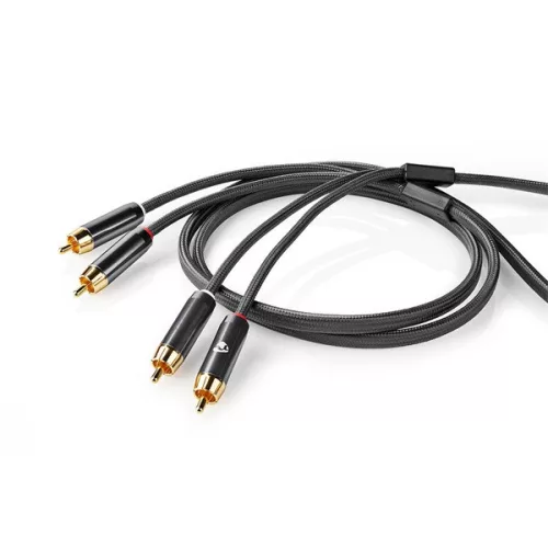 Nedis Profigold CATB24200GY20 sztereó audiokábel, 2x RCA apa | 2x RCA apa | Aranyozott | 2m