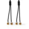 Nedis Profigold CATB24200GY20 sztereó audiokábel, 2x RCA apa | 2x RCA apa | Aranyozott | 2m