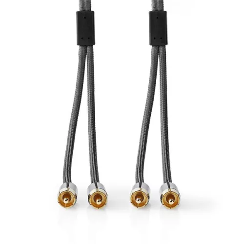 Nedis Profigold CATB24200GY20 sztereó audiokábel, 2x RCA apa | 2x RCA apa | Aranyozott | 2m