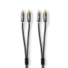 Nedis Profigold CATB24200GY20 sztereó audiokábel, 2x RCA apa | 2x RCA apa | Aranyozott | 2m