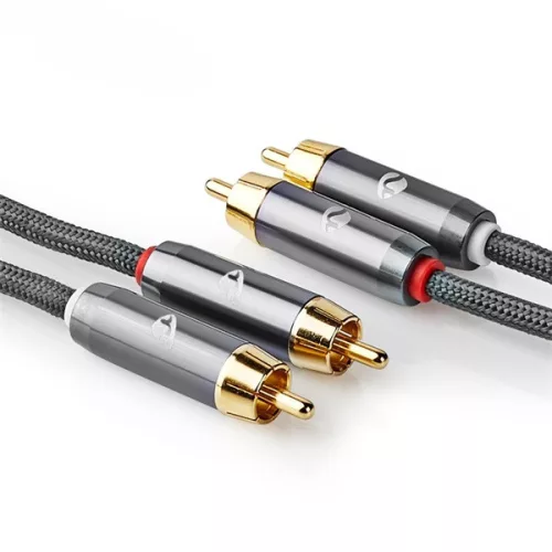 Nedis Profigold CATB24200GY20 sztereó audiokábel, 2x RCA apa | 2x RCA apa | Aranyozott | 2m