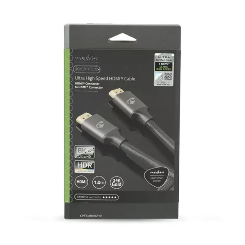 Nedis Profigold CVTB35000GY10 ultra HDMI 2.1 kábel, 8K@60Hz, 48 Gbps, 1 m