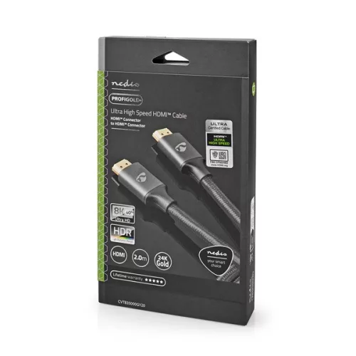 Nedis Profigold CVTB35000GY20 ultra HDMI 2.1 kábel, 8K@60Hz, 48 Gbps, 2 m