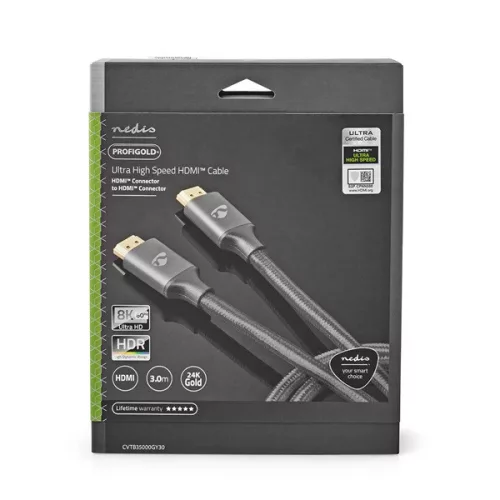 Nedis Profigold CVTB35000GY30 ultra HDMI 2.1 kábel, 8K@60Hz, 48 Gbps, 3 m