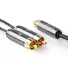 Nedis Profigold CATB24000GY30 mélynyomó kábel, 2x RCA apa - 1x RCA apa, aranyozott, 3m