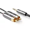 Nedis Profigold CATB22200GY10 sztereo audió kábel 3,5mm sztereo jack - 2x RCA,  Aranyozott,  1 m