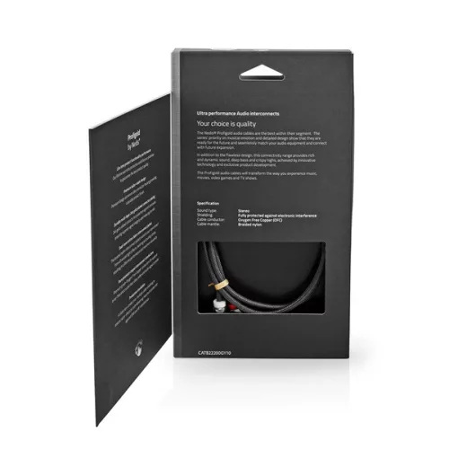 Nedis Profigold CATB22200GY10 sztereo audió kábel 3,5mm sztereo jack - 2x RCA,  Aranyozott,  1 m