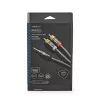 Nedis Profigold CATB22200GY10 sztereo audió kábel 3,5mm sztereo jack - 2x RCA,  Aranyozott,  1 m