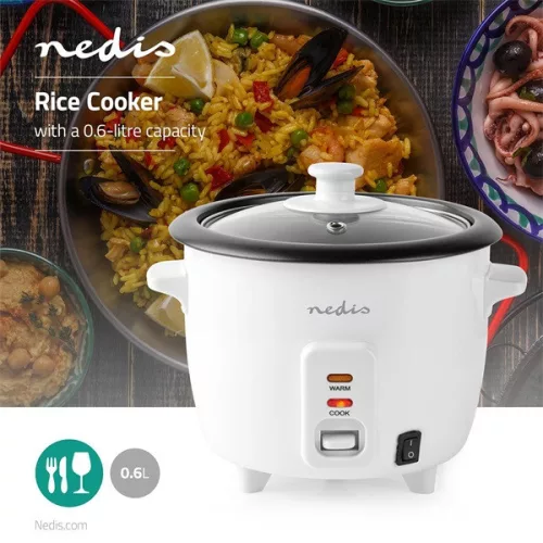 Nedis KARC06WT rizsfőző, 0,6 liter, 600W, tapadásmentes bevonat