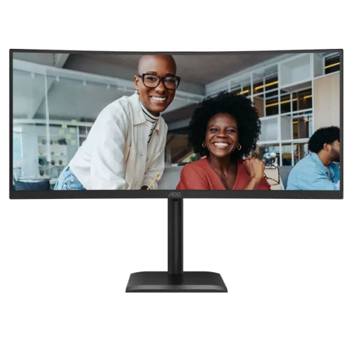 AOC Ívelt VA 120Hz monitor 34" CU34E4CV, 3440x1440, 21:9, 4ms, 350cd/m2, DisplayPort/2xHDMI/4xUSB-A, áll.mag., hangszóró