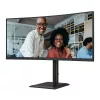 AOC Ívelt VA 120Hz monitor 34" CU34E4CV, 3440x1440, 21:9, 4ms, 350cd/m2, DisplayPort/2xHDMI/4xUSB-A, áll.mag., hangszóró