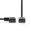 Nedis CVGP34250BK15 nagy sebességű HDMI kábel, 4K@30Hz, 10.2 Gbps, 1.50 m, pipa balos csatlakozó