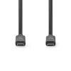 Nedis CCGW64750BK10 USB C - USB C (USB-C) kábel, USB 3.2 Gen 2, 100W, 4K@60Hz, 10 Gbps, hossz 1m