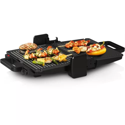 BOSCH TCG3323 Kontaktgrill, 2000W, kivehető grill-lapok, Fekete