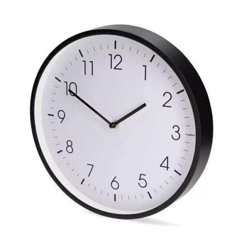 Nedis CLWA1226BK falióra, 30 cm átmérő,  csendes szerkezet, fekete