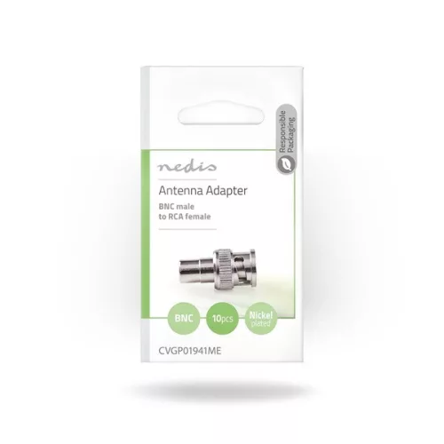 Nedis CVGP01941ME BNC - RCA adapter, 10db/csomag