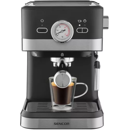 SENCOR SES 1721BK Eszpresszó karos kávéfőző, 20bar, víztartály: 1,5L, 1050W, Fekete