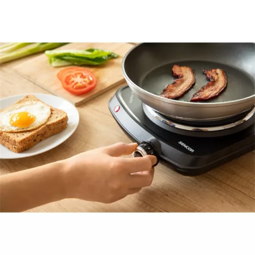 SENCOR SCP 1504BK-EUE4 Elektromos főzőlap, 18cm, 1500W, Fekete
