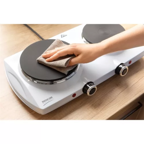 SENCOR SCP 2253WH-EUE4 Elektromos dupla főzőlap, 18cm/15cm, 2500W, Fehér