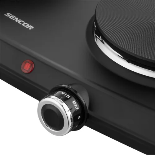 SENCOR SCP 2254BK-EUE4 Elektromos dupla főzőlap, 18cm/15cm, 2500W, Fekete