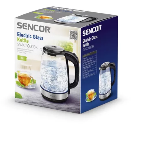 SENCOR SWK 2080BK Üveg Vízforraló, 2L, 2200W, Fekete