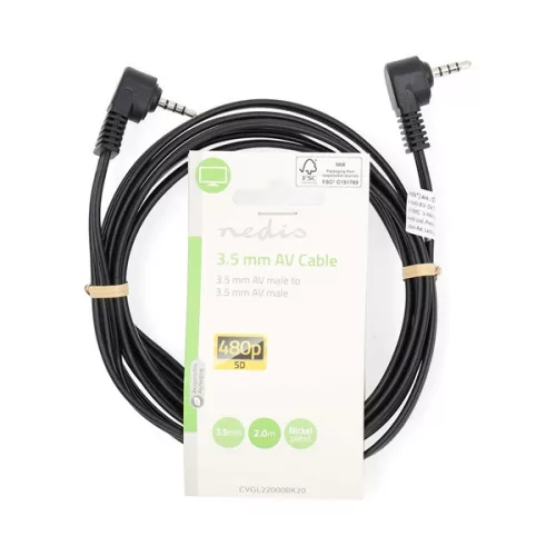 Nedis CVGL22000BK20 audio - video AV kábel, 3,5mm jack - jack kábel, 2m