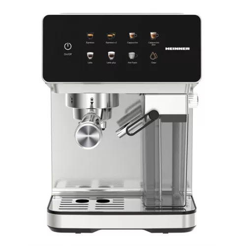 HEINNER HEM-LK20DMLK CreamyBlend Eszpresszó kávéfőző tejtartállyal, 20 bar, víztartály:1.6L, 1350W, Fekete/Inox