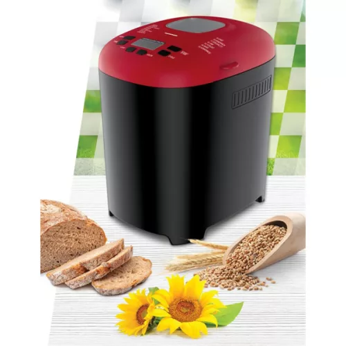 HEINNER HBM-915BKR PastryChef Kenyérsütő, 15 program, kapacitás: 700-900g, LCD kijelző, 550W, Fekete/Piros