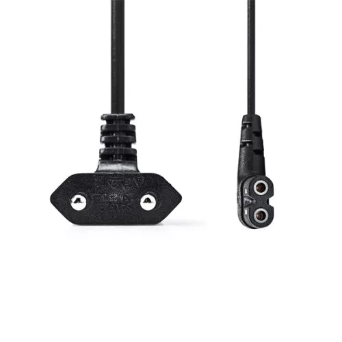 Nedis CEGL11055BK50 tápkábel, Euro dugó,  IEC-320-C7,  pipa, szögben balra, 5m, fekete