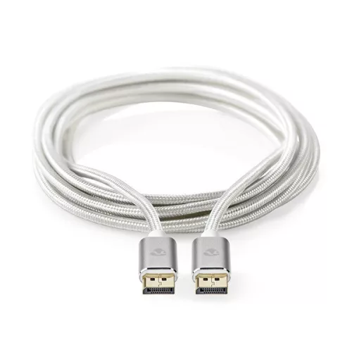 Nedis CCTB37014AL20 DisplayPort 1.4 kábel, displayport dugó - display port dugó, aranyozott csatlakozók, 8K@60Hz, 2m