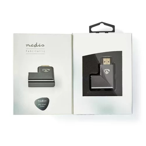 Nedis CVTB34904GY HDMI átalakító adapter, aranyozott, jobbra hajlított, pipa, alumínium borítás
