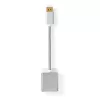 Nedis CCTB37250AL02 Displayport dugó - DVI-D 24+1-Tűs aljzat adapter, aranyozott csatlakozók, 1080p, 20 cm kábel