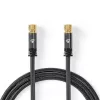 Nedis CSTB41000GY50 F csatlakozós koax kábel, 75 Ohm, 90 dB,  négyszeresen árnyékolt, prémium kivitel, 5m