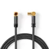 Nedis CSTB40015WT50 koax RF kábel, koax férfi (dugó), koax nő (aljzat), 75 Ohm, Négyszeresen árnyékolt, 5m