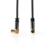 Nedis CSTB40015WT50 koax RF kábel, koax férfi (dugó), koax nő (aljzat), 75 Ohm, Négyszeresen árnyékolt, 5m